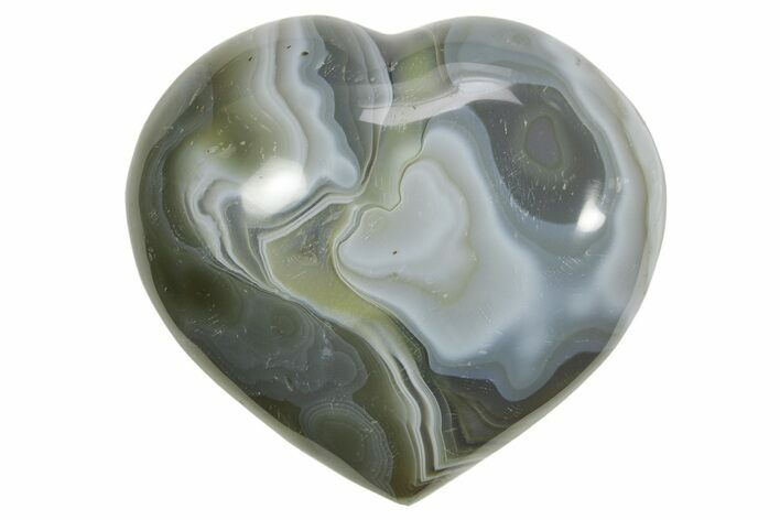 Polished Banded Agate Heart - Madagascar #249159